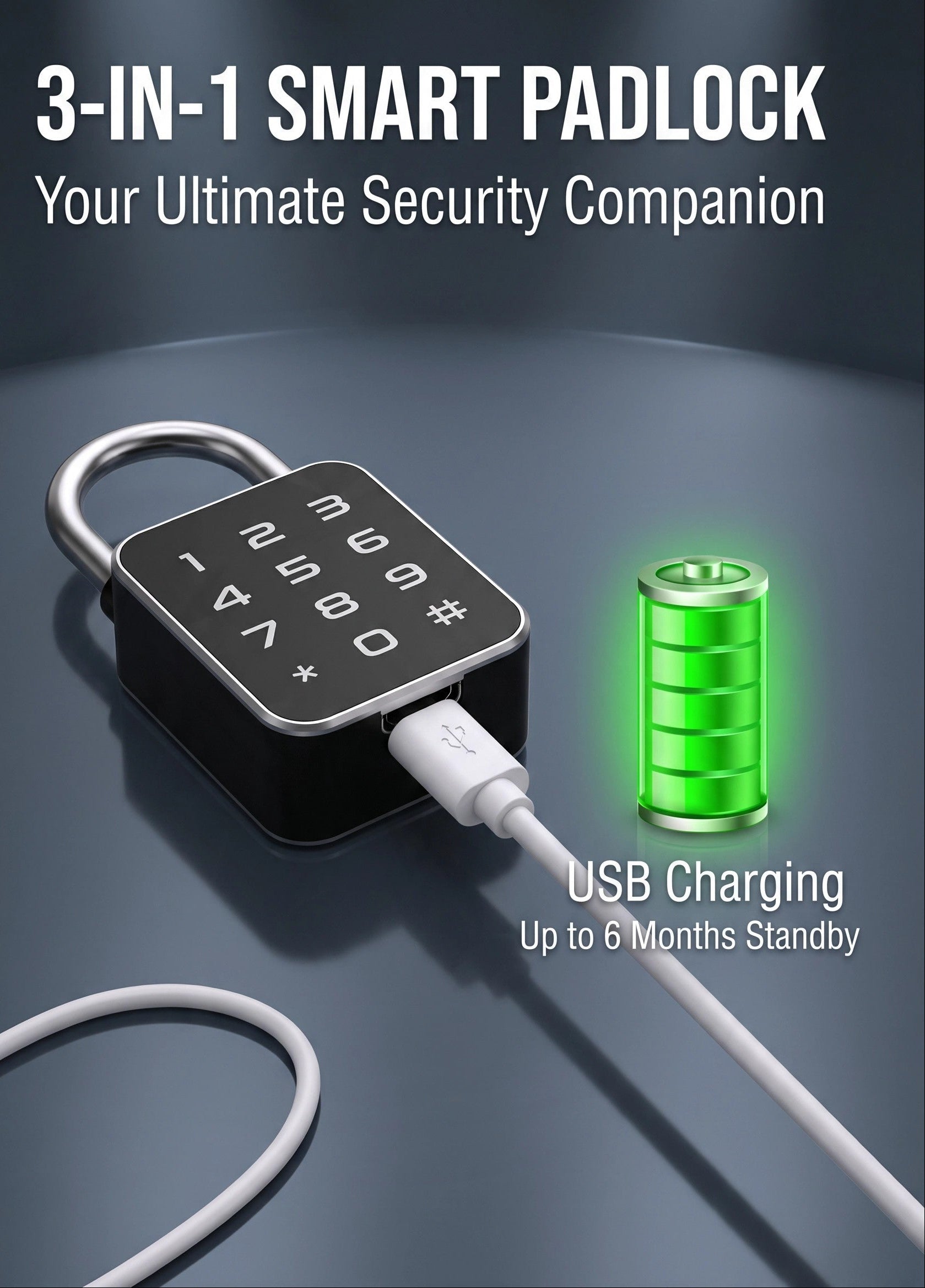 3-IN-1 SMART PADLOCK