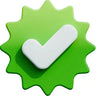 A green starburst badge with a white checkmark icon in the center, shown on a plain white background.